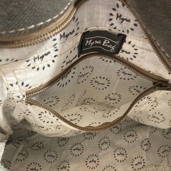 Myra Bag-Dream Catcher Tote Leather & Canvas Bag - Picture 6 of 8